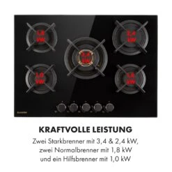 Goldflame 5 Gaskochfeld 5-flammig Messing-Brenner Glaskeramik Schwarz -Outdoor Grills Verkaufsgeschäft 10034973 de 0006 logo
