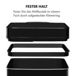 Touchless Black Stainless Steel Müllsammler Sensor 72L 4 Behälter ABS / PP / Edelstahl Schwarz -Outdoor Grills Verkaufsgeschäft 10035097 de 0009 logo