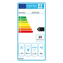 Contempo Unterbau-Dunstabzugshaube 90cm 175m³/h LED Edelstahl Acryl -Outdoor Grills Verkaufsgeschäft 10035185 energy label