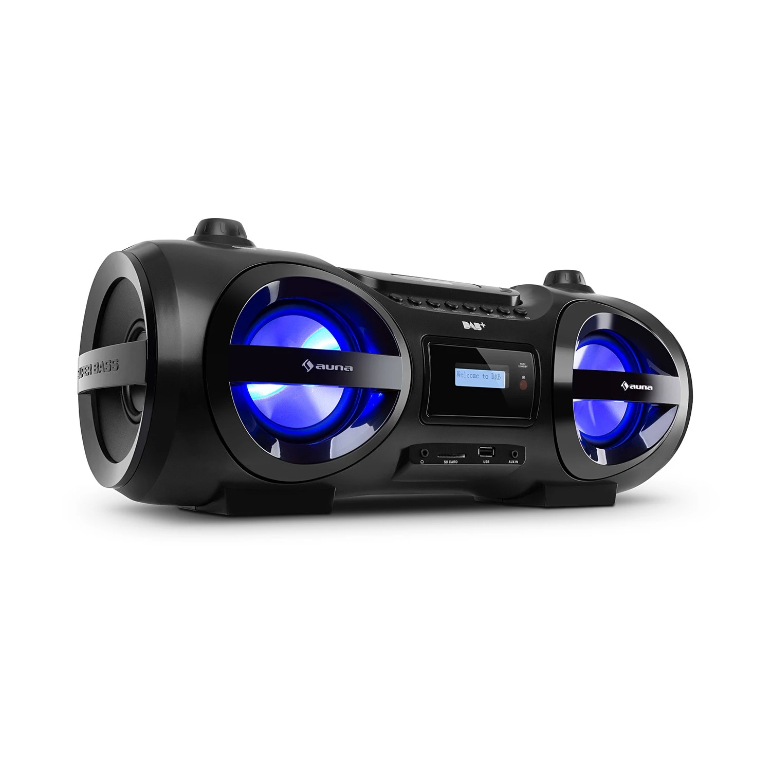 Soundblaster DAB Boombox Bluetooth CD/MP3/USB/AUX DAB+/UKW LED 50Wmax. 1 Soundblaster DAB Boombox Bluetooth CD/MP3/USB/AUX DAB+/UKW LED 50Wmax.
