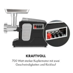 Kraftprotz Elektrischer Fleischwolf 700 W Kupfermotor Hack Wurst Kebbe Edelstahl -Outdoor Grills Verkaufsgeschäft 10035233 de 0005 logo