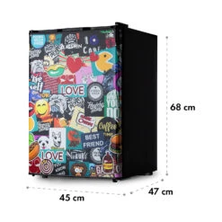 Cool Vibe 70+ Kühlschrank 72 Liter 2 Böden Stickerbomb-Style -Outdoor Grills Verkaufsgeschäft 10035252 yy 0007 logo Klarstein Cool Vibe 70 Kuehlschrank Comic Design
