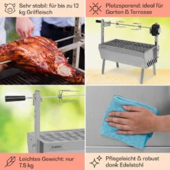 Sauenland Mini Rotisserie-Grill Drehspieß 4W 12kg Max. Edelstahl -Outdoor Grills Verkaufsgeschäft 10035371 de 0005 usp