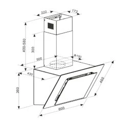 Eleonora 60 Dunstabzugshaube 426 M³/h Touch-Panel Ambiente-Licht -Outdoor Grills Verkaufsgeschäft 10035380 yy 0008 logo Klarstein Eleonora 60 Dunstabzugshaube schwarz