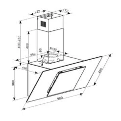Eleonora 90 Dunstabzugshaube 420 M³/h Touch-Panel Ambiente-Licht -Outdoor Grills Verkaufsgeschäft 10035382 yy 0008 logo Klarstein Eleonora 90 Dunstabzugshaube