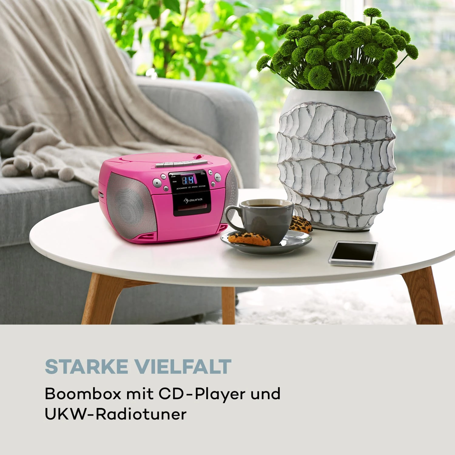 Harper CD Boombox CD-Player Bluetooth Kassette UKW AUX USB 2 Harper CD Boombox CD-Player Bluetooth Kassette UKW AUX USB – Bild 2