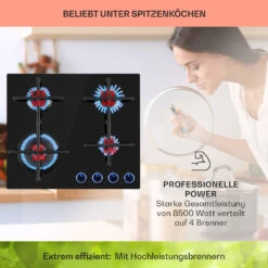 Illuminosa 4 Gaskochfeld 4-flammig Sabaf-Brenner Glaskeramik -Outdoor Grills Verkaufsgeschäft 10035464 de 0003 usp