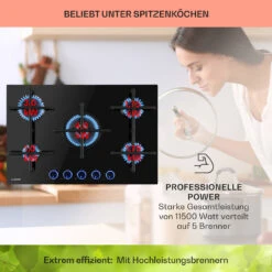 Illuminosa 5 Gaskochfeld 5-flammig Sabaf-Brenner Glaskeramik -Outdoor Grills Verkaufsgeschäft 10035465 de 0003 usp