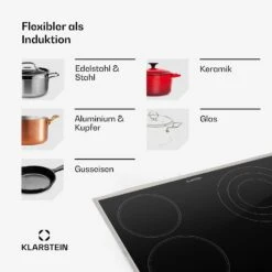 Virtuosa 4 Prime Einbaukochfeld 4 Zonen 6500W Glaskeramik Edelstahlrahmen -Outdoor Grills Verkaufsgeschäft 10035551 de 0007 usp