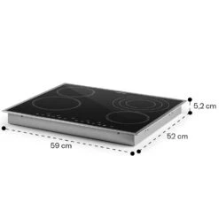 Virtuosa 4 Prime Einbaukochfeld 4 Zonen 6500W Glaskeramik Edelstahlrahmen -Outdoor Grills Verkaufsgeschäft 10035551 yy 0011 dimensions