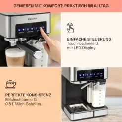 Arabica Comfort Espressomaschine 1350W 20 Bar 1,8l Touch-Bedienfeld -Outdoor Grills Verkaufsgeschäft 10035655 de 0003 usp