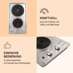 Appetito Domino Elektrokochfeld 2 Platten 3000 Watt Edelstahl -Outdoor Grills Verkaufsgeschäft 10035700 de 0003 logo
