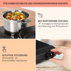 Cookbuddy Doppel-Kochfeld 2400W 5 Leistungsstufen Glaskeramik -Outdoor Grills Verkaufsgeschäft 10035705 de 0004 usp