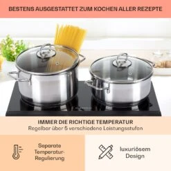 Cookbuddy Doppel-Kochfeld 2400W 5 Leistungsstufen Glaskeramik -Outdoor Grills Verkaufsgeschäft 10035705 de 0005 usp