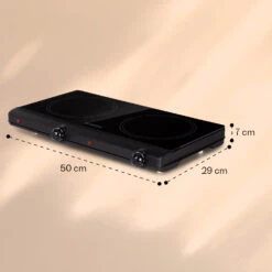 Cookbuddy Doppel-Kochfeld 2400W 5 Leistungsstufen Glaskeramik -Outdoor Grills Verkaufsgeschäft 10035705 yy 0011 dimensions