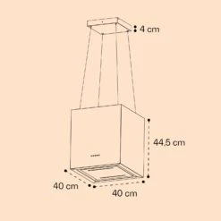Kronleuchter Smart Inselabzugshaube 595m³/h App-Steuerung LED-Panel -Outdoor Grills Verkaufsgeschäft 10035711 yy 0011 dimensions