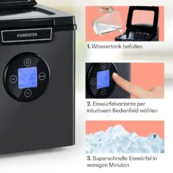 Icemeister 2G Eiswürfelmaschine 12kg/24h LC-Display Edelstahl -Outdoor Grills Verkaufsgeschäft 10035712 de 0004 usp