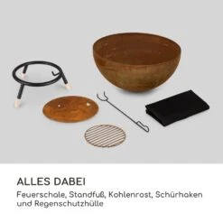 Fireball Rust Feuerschale 60 Cm Ø Kippbare Rost-Finish Rost / Holz -Outdoor Grills Verkaufsgeschäft 10035771 de 0008 logo