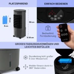 Skypillar 3-in-1 Luftkühler Ventilator 5L Fernbedienung Touch-Panel -Outdoor Grills Verkaufsgeschäft 10035795 de 0006 usp