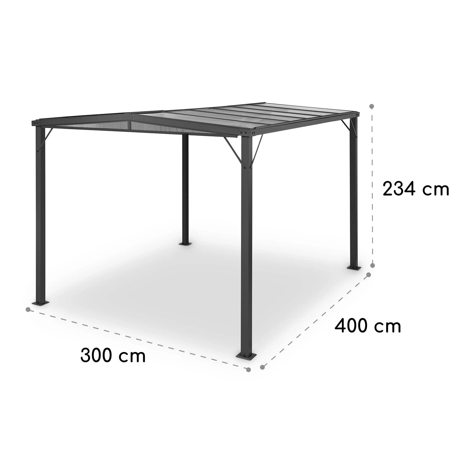 Pantheon Solid Sky Flat Pergola Vordach 3x4m Polycarbonat 7 Pantheon Solid Sky Flat Pergola Vordach 3x4m Polycarbonat – Bild 7