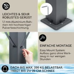 Pantheon Cortina Solid Sky Pergola Vordach 3x4m Polycarbonat -Outdoor Grills Verkaufsgeschäft 10035873 de 0003 usp