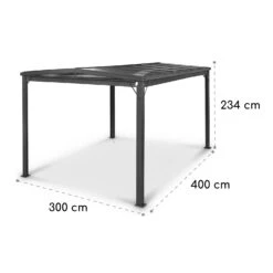 Pantheon Cortina Solid Sky Pergola Vordach 3x4m Polycarbonat -Outdoor Grills Verkaufsgeschäft 10035873 yy 0007 dimensions