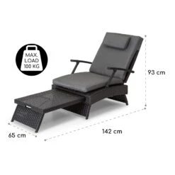 Kos Lounger Liegestuhl Mit Fußteil Stahlrahmen 6-Positionen -Outdoor Grills Verkaufsgeschäft 10035990 de 0006 usp