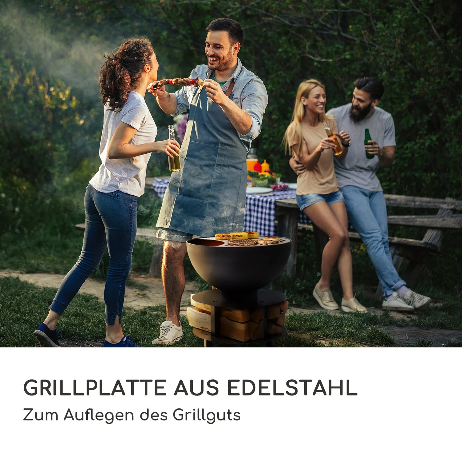 Savage 2.0 Rund Feuerschalen-Grill Ø: 60 Cm Stabiler Sockel Holzlager 5 Savage 2.0 Rund Feuerschalen-Grill Ø: 60 Cm Stabiler Sockel Holzlager – Bild 5