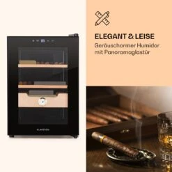 Klarstein El Presidente 37 Zigarren-Humidor 37L 2 Einschübe 1 Fach Zedernholz -Outdoor Grills Verkaufsgeschäft 10036101 de 0003 logo