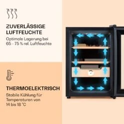 Klarstein El Presidente 37 Zigarren-Humidor 37L 2 Einschübe 1 Fach Zedernholz -Outdoor Grills Verkaufsgeschäft 10036101 de 0004 logo