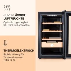 Klarstein El Presidente 48 Zigarren-Humidor 48L 3 Einschübe 1 Fach Zedernholz -Outdoor Grills Verkaufsgeschäft 10036103 de 0004 logo