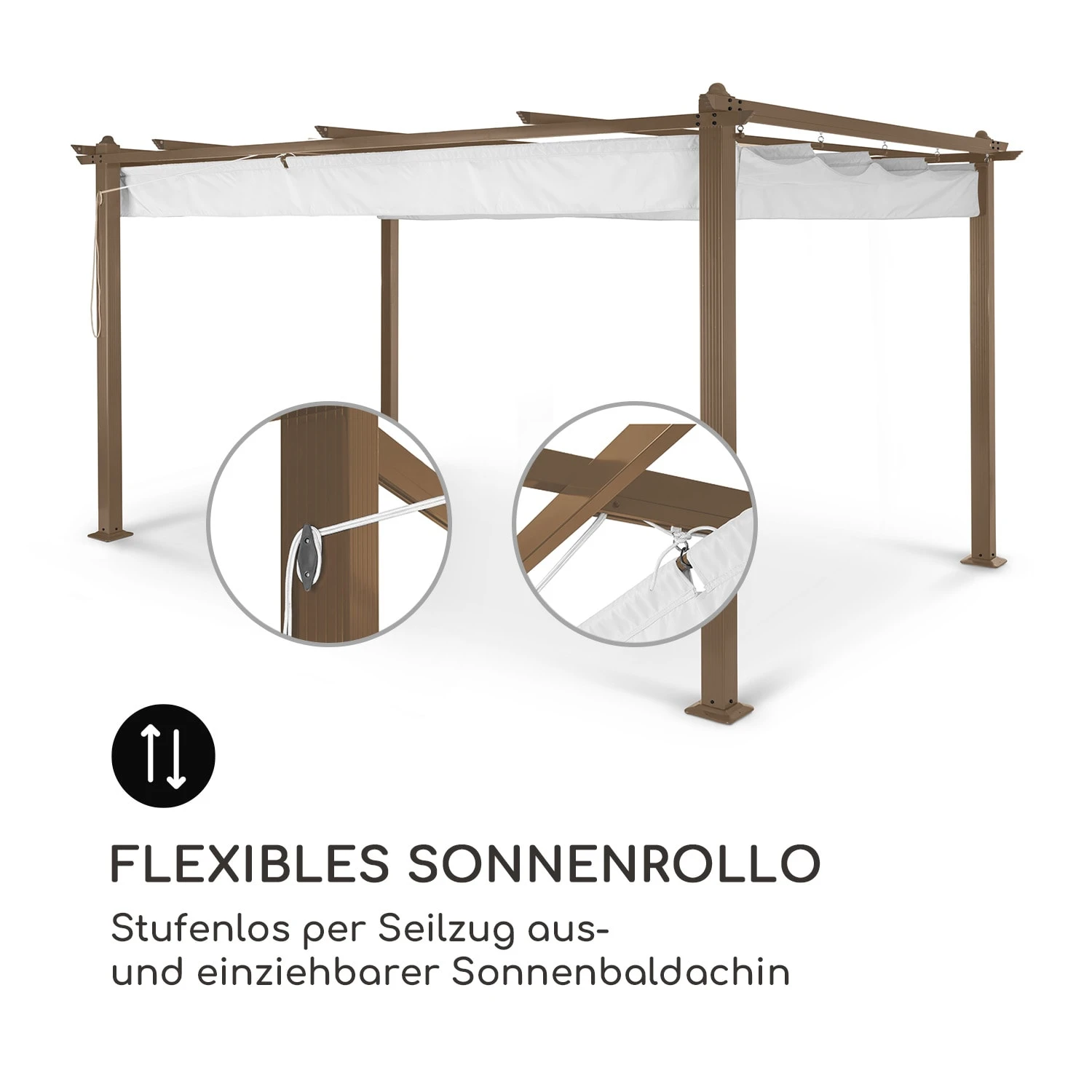Pantheon Rust Pergola Ersatzdach 200 G/m² Polyester-Tuch 3x4 M Inkl. Seilzug 3 Pantheon Rust Pergola Ersatzdach 200 G/m² Polyester-Tuch 3x4 M Inkl. Seilzug – Bild 3