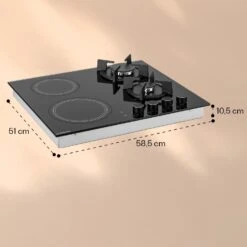 MultiChef 4 Kombi-Gaskochfeld Gas/Glaskeramik 4 Zonen -Outdoor Grills Verkaufsgeschäft 10036337 yy 0011 dimensions