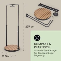 Sumatra Falls Round Gartendusche WPC Aluminium Ø 80 Cm Rund -Outdoor Grills Verkaufsgeschäft 10036348 de 0006 usp