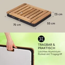 Sumatra Teak Square Gartendusche Aluminium Teakholz Tragegriff -Outdoor Grills Verkaufsgeschäft 10036350 de 0006 usp