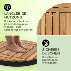 Sumatra Teak Round Gartendusche Aluminium Teakholz Tragegriff -Outdoor Grills Verkaufsgeschäft 10036351 de 0003 usp