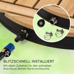 Sumatra Teak Round Gartendusche Aluminium Teakholz Tragegriff -Outdoor Grills Verkaufsgeschäft 10036351 de 0005 usp