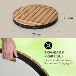 Sumatra Teak Round Gartendusche Aluminium Teakholz Tragegriff -Outdoor Grills Verkaufsgeschäft 10036351 de 0006 usp