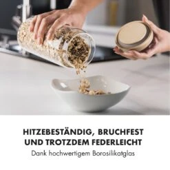 Glaswerk Lovage Vorratsgläser 1,1 L 3er Set Borosilikatglas Akazienholzdeckel Silikon -Outdoor Grills Verkaufsgeschäft 10036356 de 0003 logo