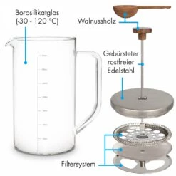 Glaswerk Ristretto French Press 0,35 Liter Borosilikatglas Edelstahl Walnussholz -Outdoor Grills Verkaufsgeschäft 10036360 de 0005 logo