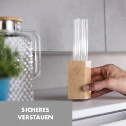 Glaswerk Salizzada Glasstrohhalme 7 Stück 0,8 X 20 Cm (ØxH) Holzhalterung Bürste -Outdoor Grills Verkaufsgeschäft 10036366 de 0004 logo