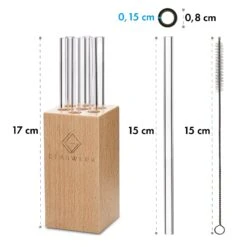 Glaswerk Frezzeria Glasstrohhalme 7 Stück 0,8 X 15 Cm (ØxH) Holzhalterung Bürste 11 Glaswerk Frezzeria Glasstrohhalme 7 Stück 0,8 X 15 Cm (ØxH) Holzhalterung Bürste -Outdoor Grills Verkaufsgeschäft 10036379 yy 0006 logo