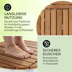 Sumatra Teak Round Gartendusche Aluminium Teakholz Tragegriff -Outdoor Grills Verkaufsgeschäft 10036439 de 0003 usp