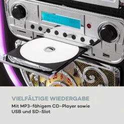 Graceland Mini Jukebox CD-Player Plattenspieler DAB+/FM-Radio LED -Outdoor Grills Verkaufsgeschäft 10036452 de 0007 logo