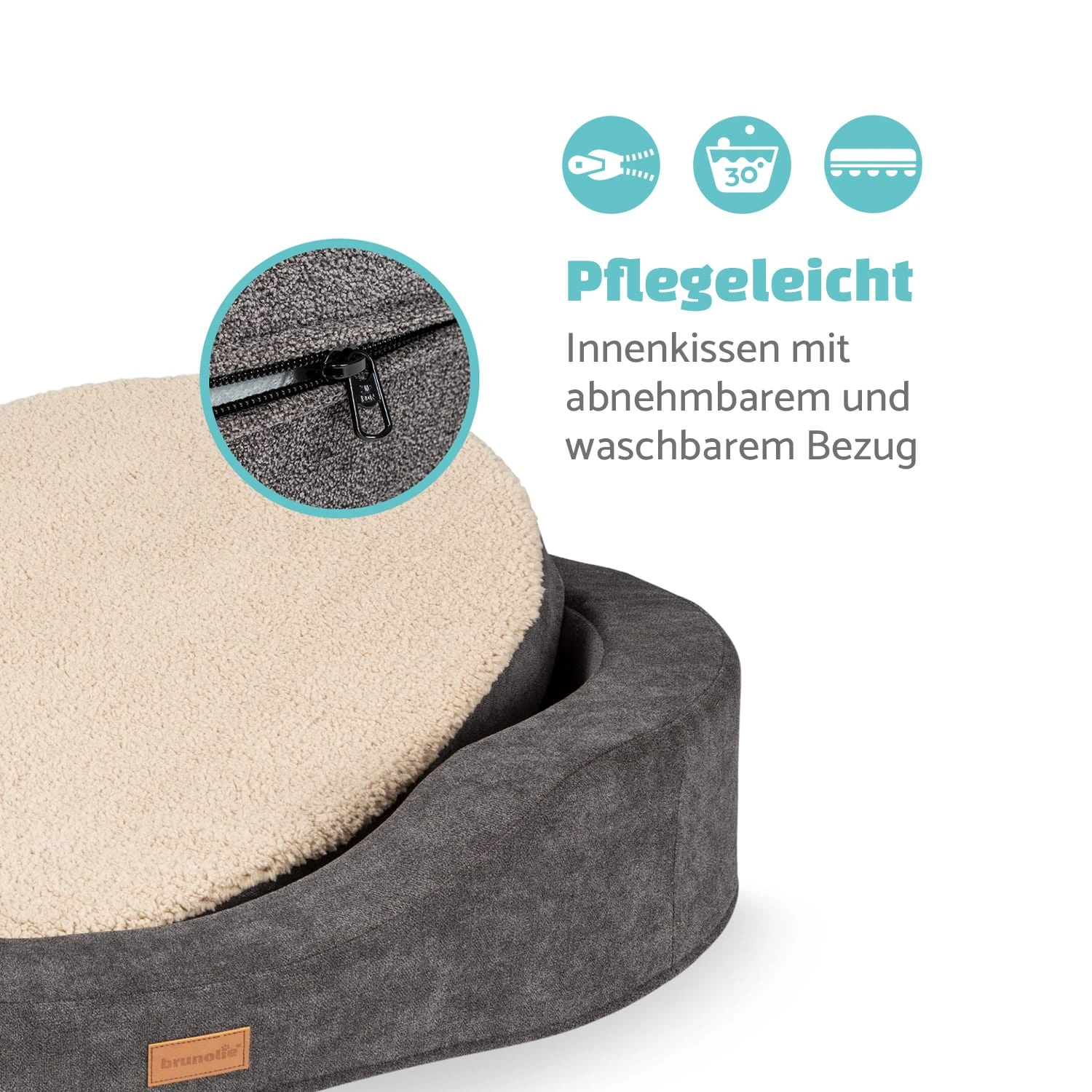 Lotte Hundebett Waschbar Orthopädisch Rutschfest Memory-Schaum Größe L 5 Lotte Hundebett Waschbar Orthopädisch Rutschfest Memory-Schaum Größe L – Bild 5