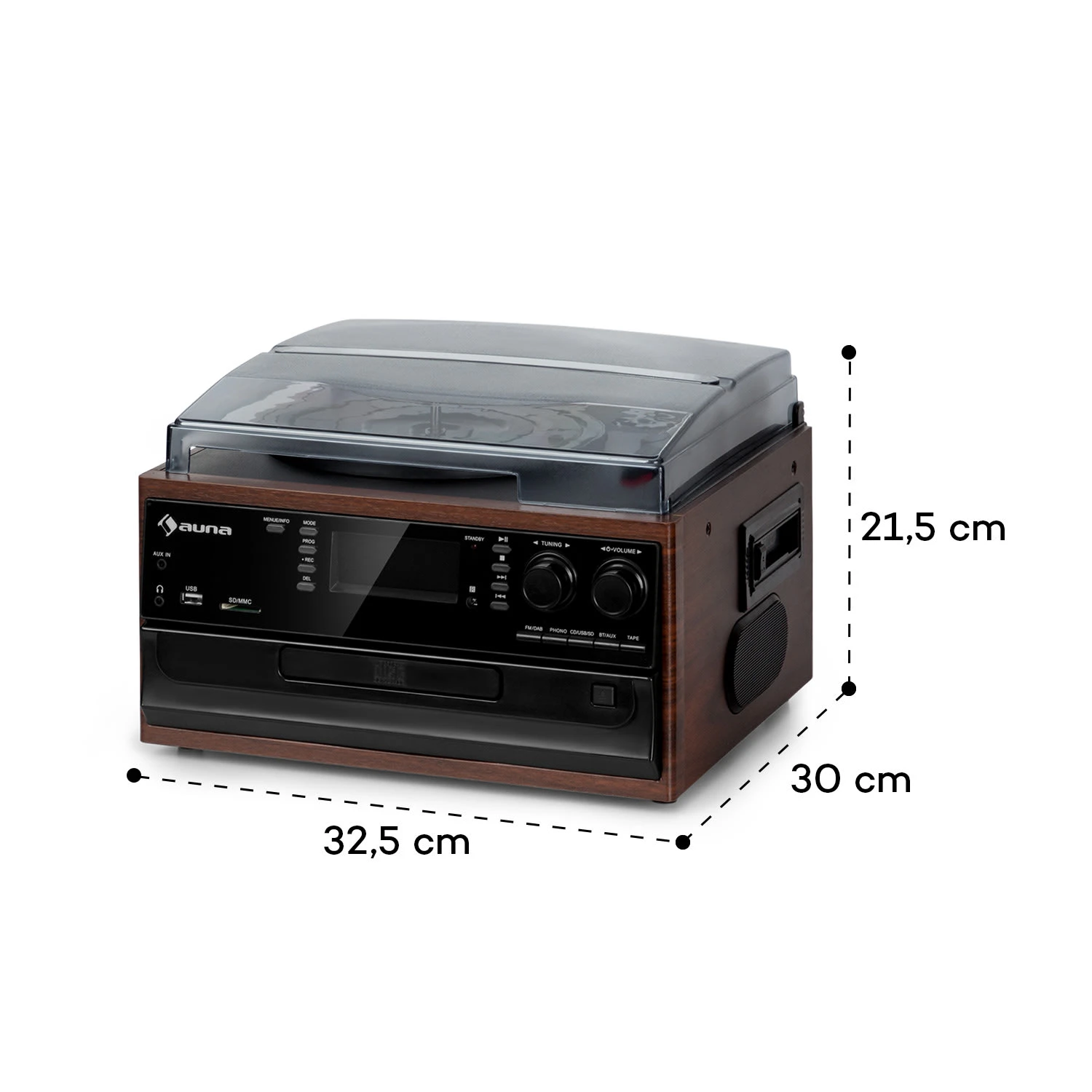 Oakland DAB Retro-Stereoanlage DAB+/FM BT-Funktion Vinyl CD Kassette 8 Oakland DAB Retro-Stereoanlage DAB+/FM BT-Funktion Vinyl CD Kassette – Bild 8
