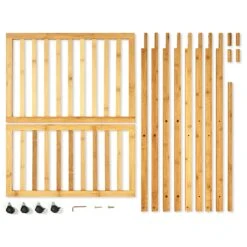Garderobe Kleiderständer 4 Rollen 2 Ablagen 60x162x42,5 Cm 100% Bambus -Outdoor Grills Verkaufsgeschäft 10038014 yy 0003 logo