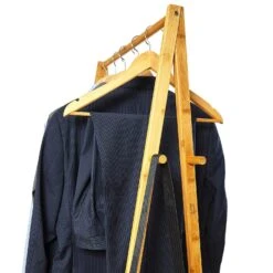 Garderobe Kleiderständer 4 Rollen 2 Ablagen 60x162x42,5 Cm 100% Bambus -Outdoor Grills Verkaufsgeschäft 10038014 yy 0004 logo