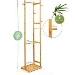 Garderobe 5 Haken 2 Kleiderstangen Ablagefläche Bambus -Outdoor Grills Verkaufsgeschäft 10038016 yy 0005 logo