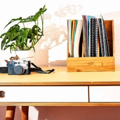 Stehsammler 3 Fächer Maße: 26,5x28x30 Cm Für DINA4-Formate Bambus -Outdoor Grills Verkaufsgeschäft 10038041 yy 0006 logo